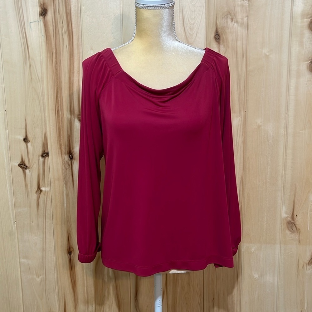 White House Black Market Pink Off Shoulder Blouse Size L